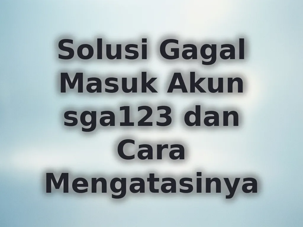 Solusi Gagal Masuk Akun sga123 dan Cara Mengatasinya